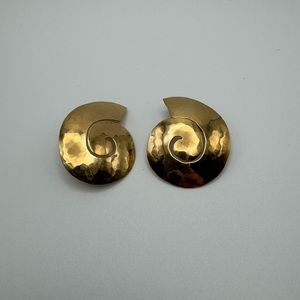 Vintage gold tone statement earrings